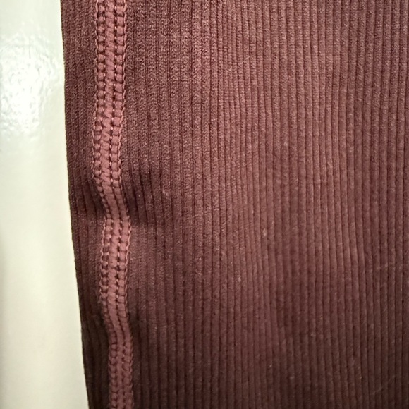 Women's Brown Ribbed Flared Pants - Picture 3 of 3